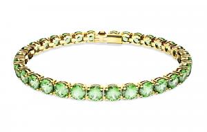 Матрица Теннисный браслет Swarovski, зеленый