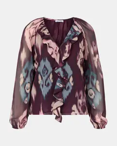 Женская блузка с принтом и воланами Easy Wear, красный