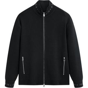 PEACEBIRD MEN Свитер мужской черный 1 Crew Neck Moderate Cardigan