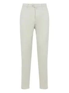 Брюки из хлопка на пуговицах Kiton, нейтральный