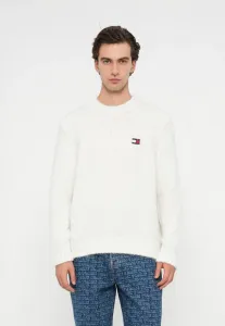 Свитер с эмблемой tommy и свитер из шерсти альпаки Tommy Jeans, Ancient White