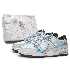 Dunk Box, цветная глазурь амортизация быстросохнущий устойчивый к истиранию баланс low top скейтборд обувь unisex Nike, белый