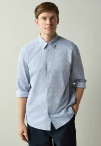 Рубашка с длинными рукавами и жаккардовым принтом, стандартного кроя. Next, Blue