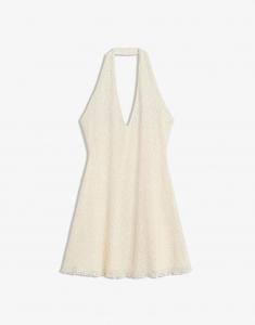 Мини-платье Bershka Rustic белого цвета