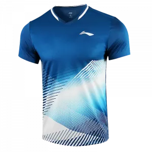 Li-Ning Li Ning Badminton Collection Футболка для бадминтона мужская стандартная белый/деним синий