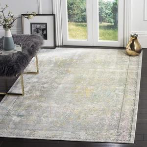 Ковер SAFAVIEH, 183 x 275 см, Mystique Collection - Grey & Multi, восточный богемный дизайн distressed, без линьки и простой в уходе, идеален для помещений с высокой проходимостью в гостиной, спальне (MYS925R)