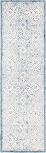 Ковер-дорожка handmade из премиальной шерсти SAFAVIEH, 69 x 244 см, Glamour Collection, Blue/Ivory, GLM660M