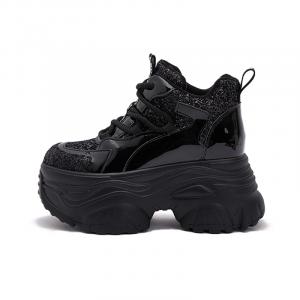 Милэн Лав Сонг Легкие утепленные утепленные низкие массивные кроссовки для женщин, черные