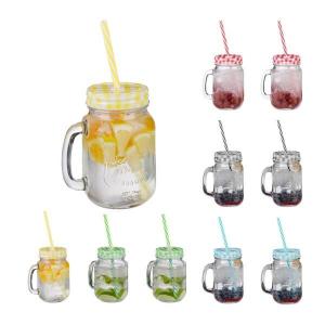 Разноцветные стаканы с крышками, набор из 10 штук. Relaxdays, зеленый