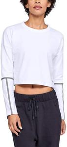 Under Armour Women's Lighter Longer Cropped Crew, White/ Black/ Tonal