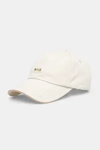 Хлопковая бейсболка BOSS, бежевый