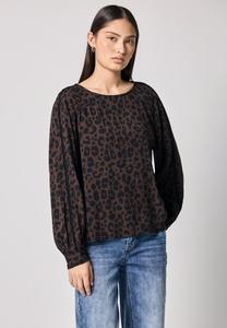 Блуза Street One LEO RAGLAN MIT TAPE, Braun/Dark Brown