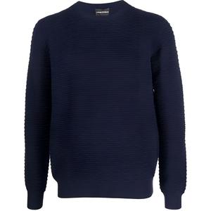 EMPORIO ARMANI Кашемировый свитер мужской синий