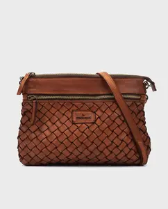 Женская кожаная сумка-бандо с застежкой-молнией Pikolinos, коричневый