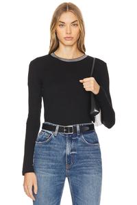 Футболка с длинным рукавом и металлической отделкой Goldie, черный