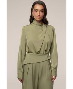 Женская атласная блузка Alexa JLUXLABEL, Green