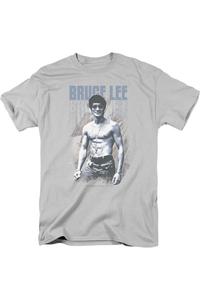 Футболка с коротким рукавом для взрослых Bruce Lee Blue Jean Lee Gildan, серебряный