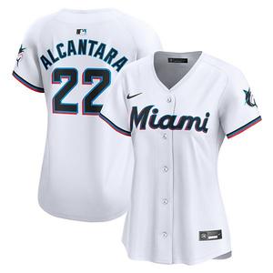 Женская белая джерси Miami Marlins home limited player из песочного алькантары Nike