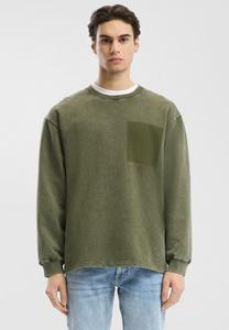 Толстовка QS GEWASCHENES MIT KONTRAST-DETAIL, Olivgrün/Khaki