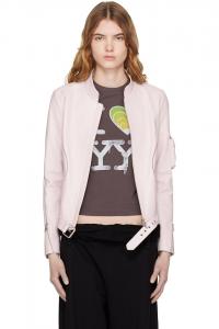 Кожаный радиусный моторный чехол Open Yy, розовый