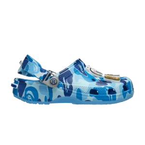 Кроссовки BAPE x Classic Clog Kids 'ABC Camo - Blue', синий