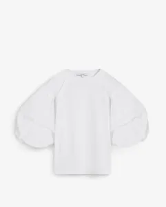 Женская хлопковая футболка с объемными рукавами Scalpers, белый