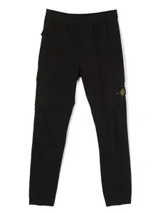 Брюки карго с нашивкой-логотипом Stone Island Junior, черный