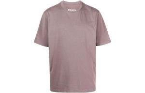 Футболка с вышитым логотипом и круглым вырезом HERON PRESTON, серо-красный