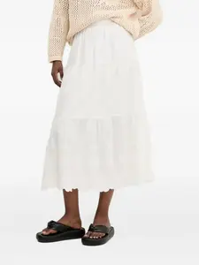 Ярусная юбка с вышивкой Desigual, белый