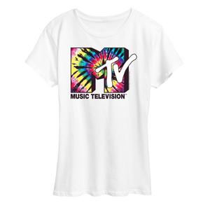 Женская футболка с графическим логотипом MTV Tie Dye Licensed Character, белый
