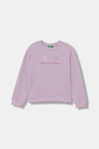 Хлопковая толстовка United Colors Of Benetton, фиолетовый