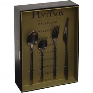 Набор столовых приборов Флоренция, пригоден для мытья в посудомоечной машине Pintinox, черный
