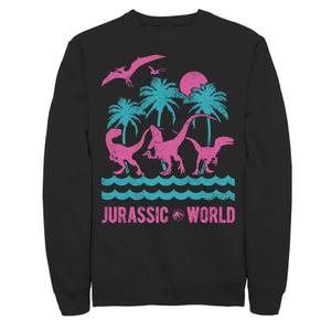 Мужская пляжная толстовка в стиле ретро с изображением динозавров Jurassic World Two, Black Licensed Character, черный