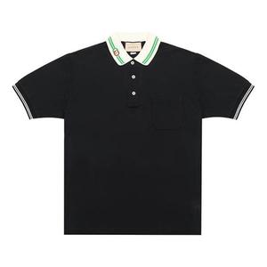 Футболка men's ss21 interlock double g short sleeve black polo shirt Gucci, черный