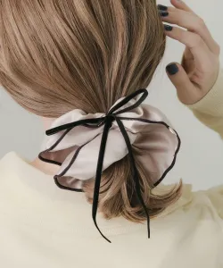 Двухцветная атласная резинка для волос Smelly, цвет Beige And Other Colors