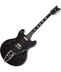 Электрогитара Schecter Corsair с полузвучным корпусом, глянцевый черный