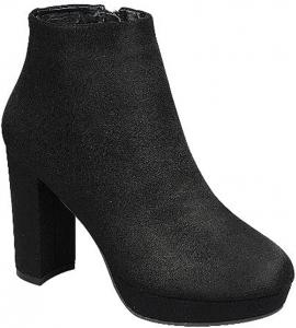 Женские ботильоны на высоком толстом каблуке Forever Link Serlin-66 с боковой молнией, черные