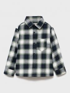 Детская рубашка Theo Cotton Check с длинными рукавами и воротником Mango