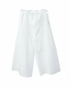 Укороченные брюки из вареного хлопка с очень широким силуэтом Plain People, цвет Off White