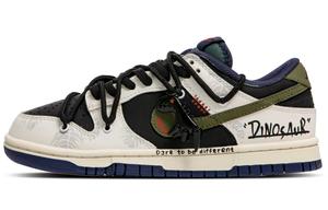 Кроссовки Nike Dunk Skateboarding Shoes Men Low-top Cloud White/Core Black/Green Spark, черный