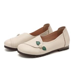 SHOUBA Лоферы женские коричневые/бежевые экрю, цвет Ecru