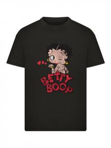 Футболка с выцветшей графикой Betty Boop черного цвета F4NT4STIC