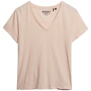 Футболка с коротким рукавом Superdry Studios Slub Emb Vee, бежевый