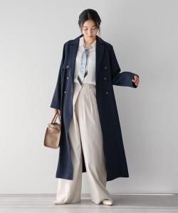 Тренч из комбинированных материалов Yecca Vecca, цвет Navy