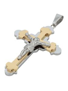 Adeliás Универсальный кулон - крест из нержавеющей стали коричневого цвета