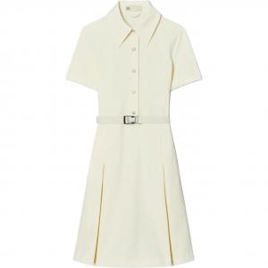 Женское платье с короткими рукавами Tory Burch, айвори белый