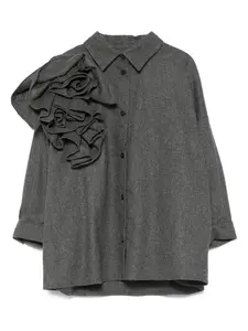 Платье-рубашка с оборками на плечах Douuod Kids, серый