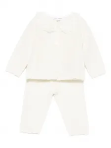 Костюм с брюками, отделанными кружевом Tartine Et Chocolat, бежевый