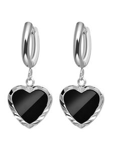 Adeliás Женский кулон - кулон в форме сердца из нержавеющей стали с серебристой эмалью