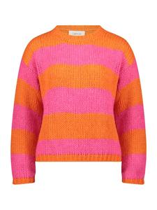 CARTOON Вязаный свитер с круглым вырезом оранжево-розового цвета
